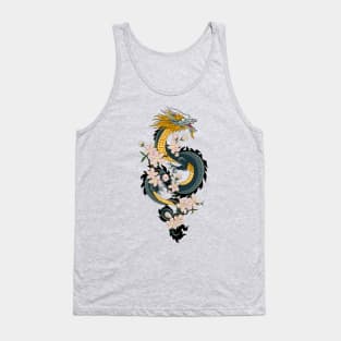 Japanese Dragon and cherry blossoms Tank Top